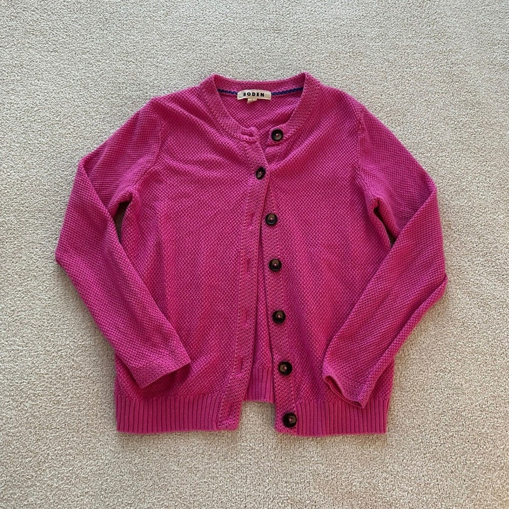 Boden Callie Crochet Trim Cardigan size Small in Pink